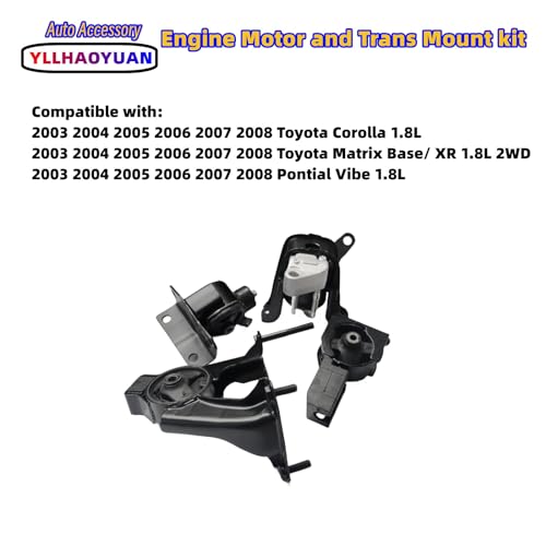 Yllhaoyuan Engine Mount Kit for 2003-2008 Corolla 1.8L - size: 2003-2008 Corolla 1.8L