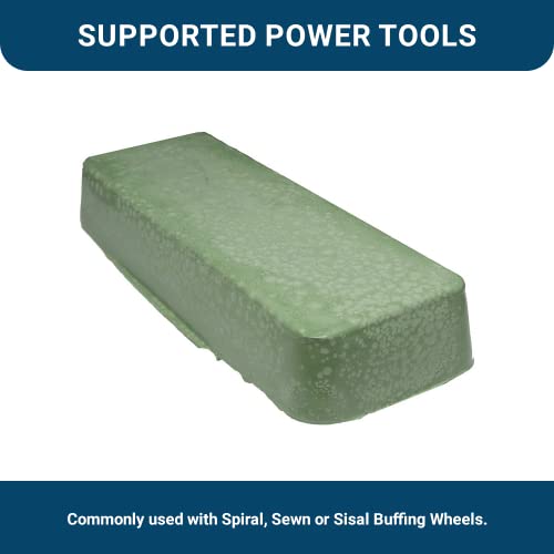 Benchmark Abrasives Buffing Compound for Metal Polishing Removing Scratches from Hard Metals, Stainless Steel, Chrome, Iron, 1 Pound Bar (Emerald Green) - style: Emerald Green