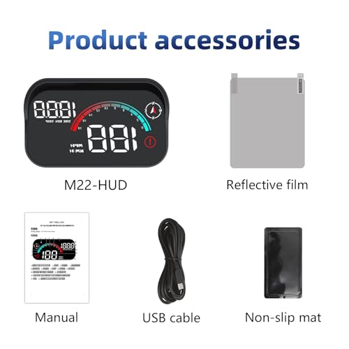 ARTILAURA Windshield GPS Speedometer Head Up Display HUD 3.5 Inches Digital GPS Speedometer Smart Gauge Overspeed,Compass, Mileage for Most Car Vehicles