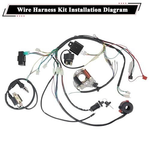 90cc Full Wiring Harness Kit with 2 Poles Magneto Stator - style: ZMBWH008BFJ-6