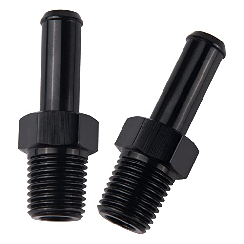 EVIL ENERGY 1/4" NPT Male to 3/8" Barb Fitting Adapter Straight Aluminum Black 2PCS - size: 1/4 NPT to 3/8 Brab