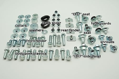 90Pc CRF Specbolt Plastics and Bodywork Bolt Fasteners Kit FITS All Honda CRF150R CRF250R CRF450R Dirtbikes Motorcycle 150 250 450 Fenders Seat Shrouds Side Panels Fork Guards Chain Slider