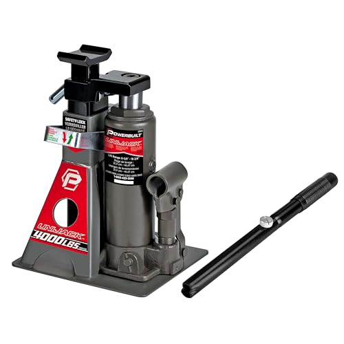 Powerbuilt 2 Ton UniJack Combination Hydraulic Bottle Jack / Jackstand in 1 Unit, Compact, Portable, Wide Base, for Unibody Sedans, CUVs, SUVs, Cars, - 620470 - size: 4000lb, Unijack