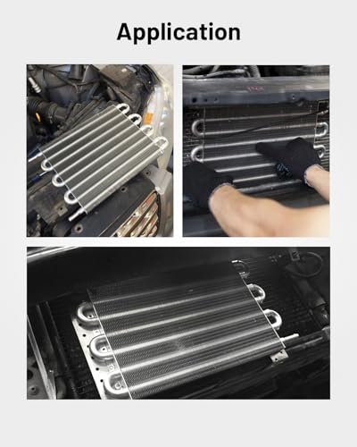 EVIL ENERGY 5/16" Transmission Oil Cooler, 6 Pass Tube and Fin Cooler Kit Universal Aluminium Silver - color: Silver, size: 6 Pass
