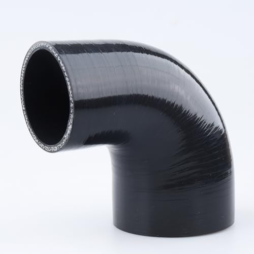 AC PERFORMANCE ID 3" to 2.25" 90° Degree Elbow Silicone Hose Reducer Black - color: Black, size: ID 3" to 2.25" (76mm to 57mm)