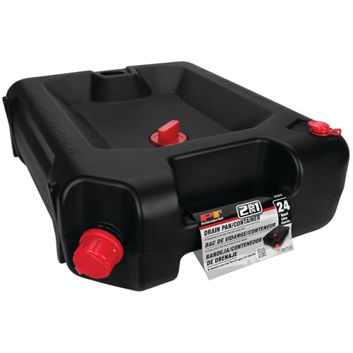 Performance Tool W4078 24-Quart Automotive Oil Drain Container, Black - style: 24 Quart Drain Pan