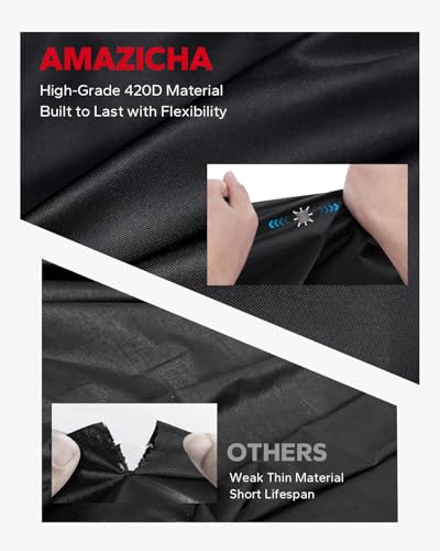 Amazicha Waterproof Motorcycle Cover with Side Top Box Fit for Harley Davidson Touring Street Glide Ultra Limited Road Glide Electra Glide Honda, 116"x 47" x 53" All‑Weather Outdoor Protection
