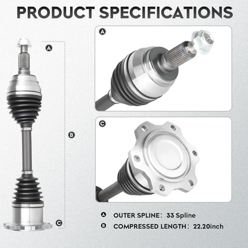ILONPA NEW Left & Right Front CV Axle Shaft Assembly 2PCs CV Joint