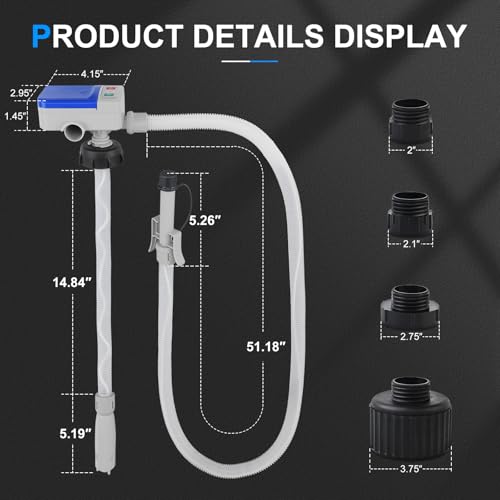 3.2GPM Portable Fuel Transfer Pump with Auto-stop Sensor, Blue - color: Blue