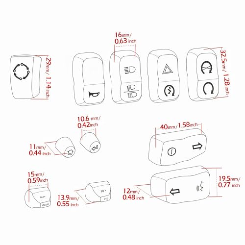 Plastic Motorcycle Switch Housing Button Caps Hand Control Switch Buttom Covers Fit for Harley Touring Electra Glide Street Glide Road King Ultra Limited FLHT FLHX FLHR 2014-2023