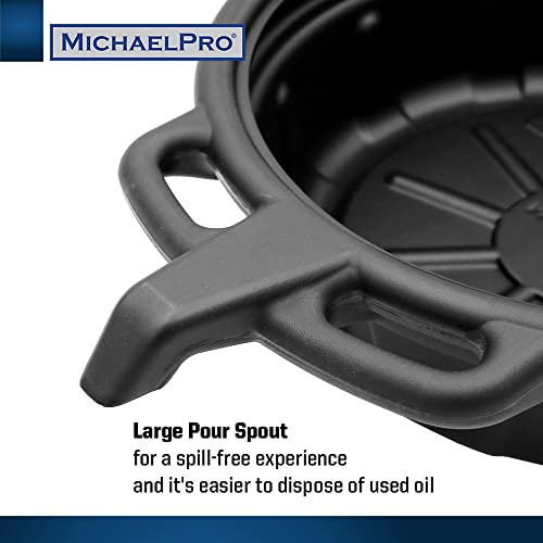MichaelPro 16-Liter Oil Drain Pan, 4.2 Gallon, Portable, with Sprout for No-Mess Disposal| MP009063