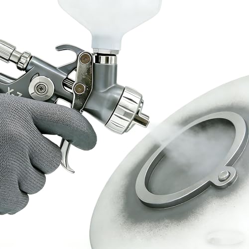 V Shaped Plum Blossom Gap Nozzle,HVLP Air Spray Gun 1.3mm Slit Nozzle & 1.7mm Nozzle,Air Spray Paint Gun with 600cc Cup, Automotive Paint Sprayer for Touch Up, Primer, Top Coat