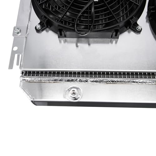 3 Row Radiator Shroud Fan For Chevy Impala Bel Air Chevelle El Camino 1963-1968 3 Rows Radiators Fans Aluminum Radiator with Fan - size: 3 Row Radiator+Shroud Fan