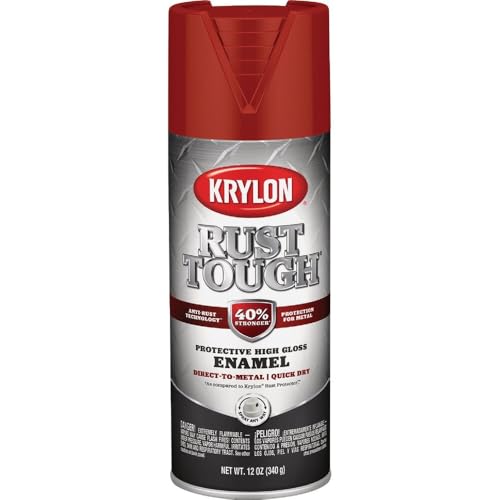 Krylon K09230007 'Rust Tough' Cherry Red Rust Preventive Enamel - 12 oz. Aerosol - color: Cherry Red, style: Gloss