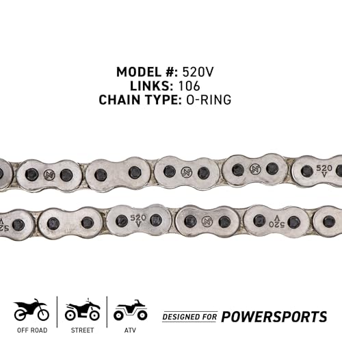 NICHE Drive Sprocket Chain Combo for Kawasaki KLR650 Front 15 Rear 43 Tooth 520V O-Ring 106 Links - size: O-Ring Chain
