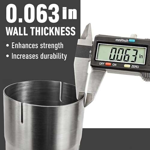 2.75 Inch Exhaust Pipe, T304 Stainless Steel (SS Tubo), Flared Slotted, Polished Finish, Tailpipe 17.3” L, 2 3/4” OD to ID Adapter, Straight Tubing - size: QK2.75-17.3