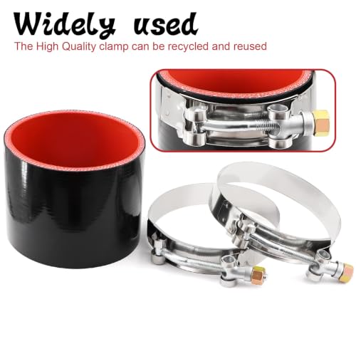 Silicone Coupler ID 3.5 inch (89mm) Straight Rubber Hose 4-Ply - size: ID3.5"