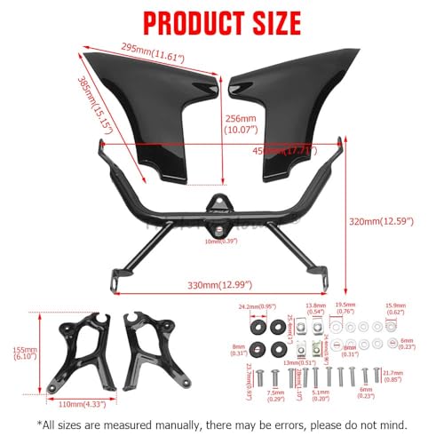 Side Fairing Panel Support w/ Bracket Kit Fit for Harley Touring CVO Road Glide 2023-later FLTRXSE 2024 FLTRX FLTRXSTSE (Vivid Black) - color: Vivid Black