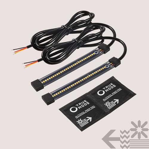 TRUE MODS 2pc 5 Inch LED Motorcycle Switchback DRL Turn Signal Light Strip - size: 2pc 5", style: Running Light w/ Amber Turn