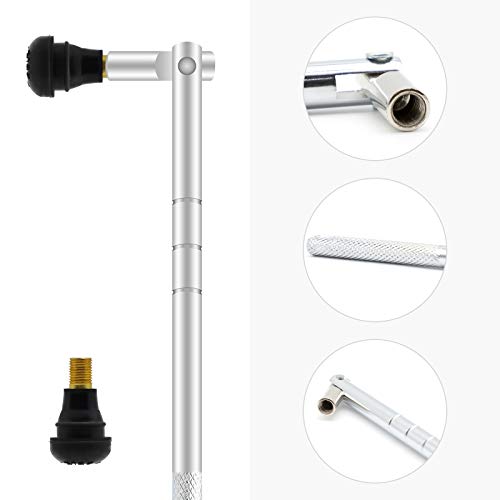 ZHSMS Valve Stem Puller Installer Tool, 10Pcs TR412 Tire Snap in Short Rubber Valve Stem, 4 Way Valve Core Remover, Double Head Tire Valve Core Remover Installer Tool(33 Pcs) - size: 32 PCS