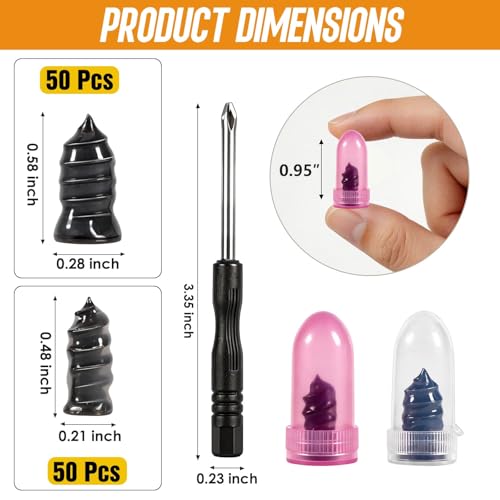 Tire Repair Kit – 101 PCS Spiral Rubber Nails with Screwdriver - size: 100 pcs