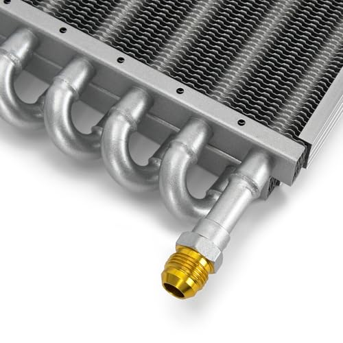 Universal 1/2" Transmission Oil Cooler Aluminium alloy 16 Pass Tube & Fin Sliver - color: Sliver, size: 16 Pass