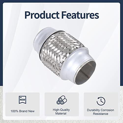Heavy Duty Exhaust Flex Pipe 1.75" x 4"-2PCS - size: 1.75"x4"x4"