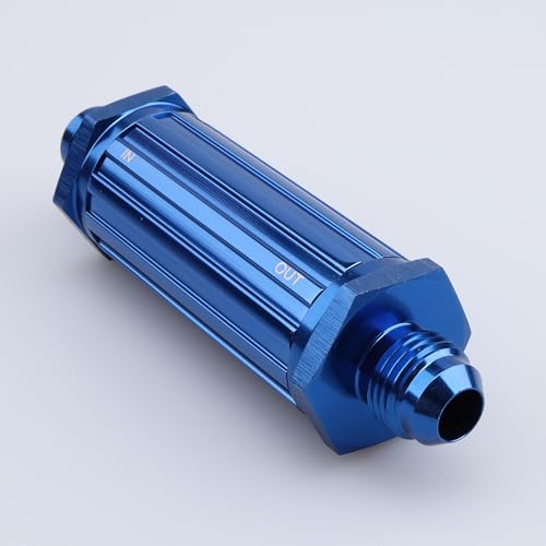 AC PERFORMANCE -6 AN Male Inline Fuel Filter 30 Micron Aluminum Blue - color: Blue, size: 6AN, 30 Micron