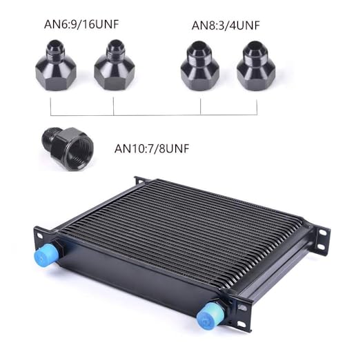 30 Row AN10-10AN Stacked Plate Oil Cooler Aluminium Alloy - color: Oil Cooler, size: 30 Row-BK