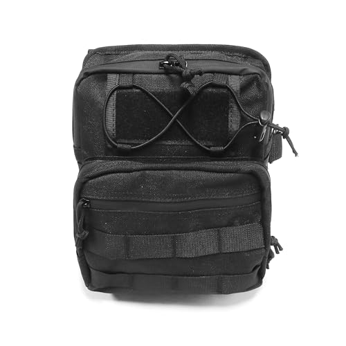 MZS Motorcycle Handlebar Bag, 6.5L Dual Use Molle Pouch Black - size: 6.5L