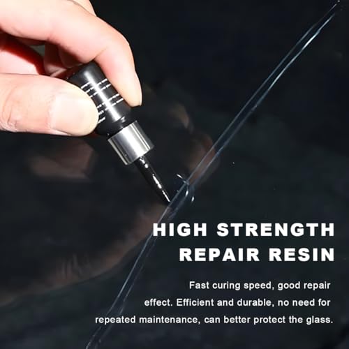 Yourkar Windshield Repair Kit, Quick Repair Resin Liquid for Windshield Glass Chip Scratch, Repair Fluid Resin Filler for Fixing Window Star-Shaped Crack, Car Accessories (Black) - color: Black, 1pcs