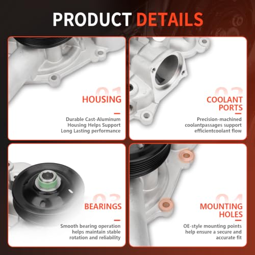 AW6341 Engine Water Pump Kit for Ram 1500 2500 3500 5.7L - size: AW6341