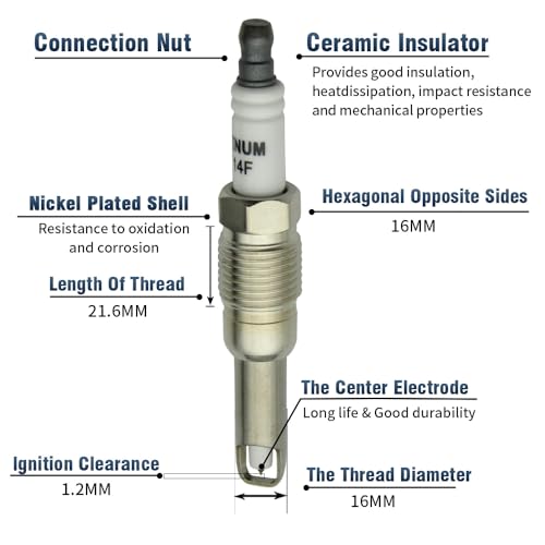 8PCS FD508 Ignition Coil Pack & Spark Plugs Compatible with Ford/Lincoln - size: FD508