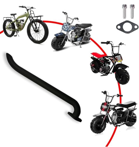 JMCHstore Mini Bike Header Pipe for Coleman B100 Mega moto MM80 Black - color: Black