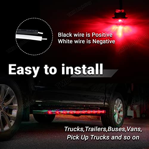 TMH (10 Pcs 3/4 Inch Mount Red LED Clearance Markers Bullet Marker lights, side marker lights, led marker lights, led side marker lights, led trailer marker lights, rv marker lights - color: 10pcs Red