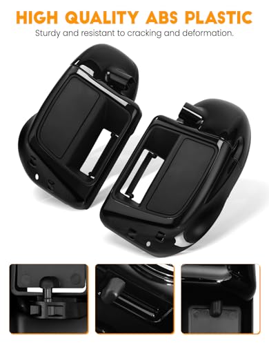 XFMT Motorcycles Vivid Black Lower Vented Leg Fairing W/Speaker Box Pods & Grills Fit For Harley Touring Air-Cooled Road King Street Glide Road Glide Electra Glide 2014-2024 - color: W/ Speaker Pods & Grills For '14-Later
