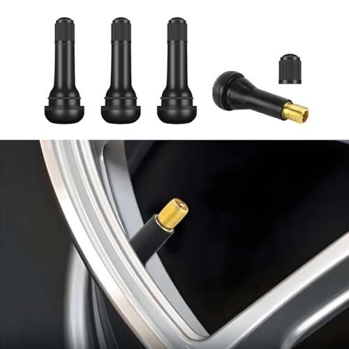 Mandark 50PCS Car TR413 Tire Valve Stems, Rubber Snap-in Automotive Valve Stems, Vehicle 0.453 Inch Tubeless Rim Holes Valve Stem Replacement Accessories, Universal for RV, SUV, Truck - size: 50PCS