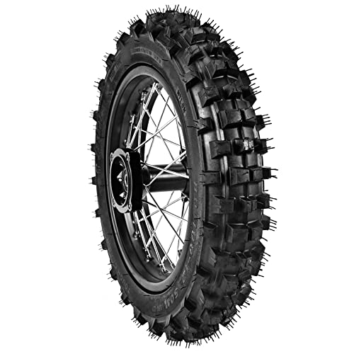 Trkimal 80/100-12 Rear Tire Disc Brake Wheel Rim With 15mm Bearing Set for Pit Pro Dirt Bike (80/100-12(15mm inner bearing)) - size: 80/100-12(15mm inner beraing)