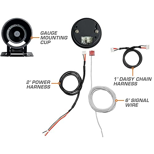 GlowShift Elite 10 Color Adjustable Fuel Level Gauge, 2-1/16" 52mm
