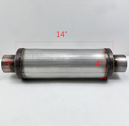 RCCT 3" Resonator Exhaust– Universal Round exhaust resonator 3 Inch High Flow Style For Custom Exhaust Builds – Cars, SUVs, Trucks(3In) - size: 3In