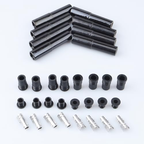 AC PERFORMANCE Straight Ceramic Spark Plug Boot Kit Black 8PCS - color: Black, size: Straight - 8PCS