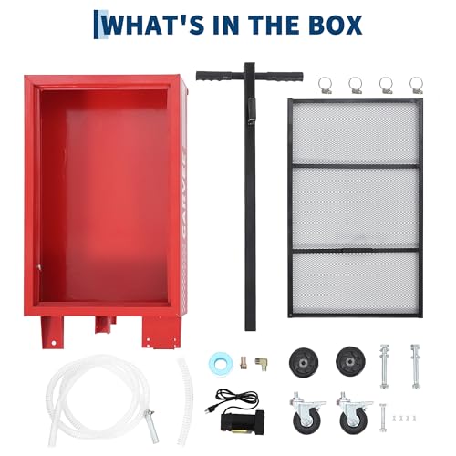 Garvee 20 Gal Electric Oil Drain Pan with 110V Pump, Low Profile Design - color: Red, size: 20 Gal + Electric