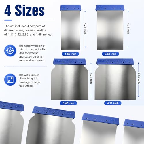 4PCS Car Body Filler Spreader Kit,4 Sizes Car Scraper