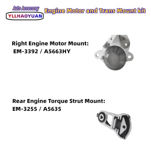 Yllhaoyuan Set of 3 Motor Mounts for Explorer 3.5L NA (Non-Turbo) 2011-2015 - size: 2011-2015 Explorer 3.5L