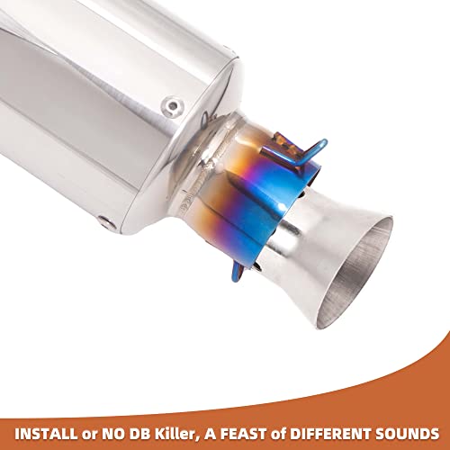 Universal Slip on Modified Exhaust Mufflers with Silencers Compatible with Motorcycle Grom ATV Dirt Bike Street Bike Scooter Pipe Diameter 38mm-51mm Exhaust,Electroplated Blue - color: Electroplated Blue