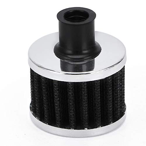 PTNHZ Universal 2 PCS 12mm Auto Cone Mini oil Air Intake Filter Crankcase Vent Valve Cover Breather Filter Flow Air Filters Black - color: 12mm Black (2PCS)