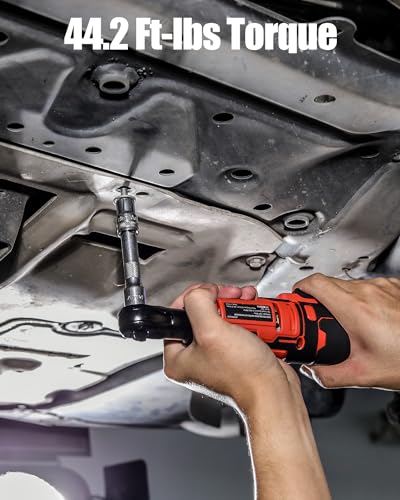 AVID POWER Cordless Power Electric Ratchet Wrench 44.2 Ft-lbs, 2 Batteries