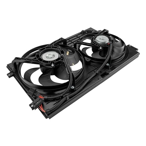 PHILTOP 620799 Radiator Cooling Fan Assembly, Compatible with 1999-2005 Jetta, 1999-2006 Golf, 2000-2002 TT Quattro, 2000-2004 TT, (w/Air Conditioning), Replace # 6X0959455F, 1J0121206C, 1J0121206D - size: 1999-2005 Jetta, 1999-2006 Golf
