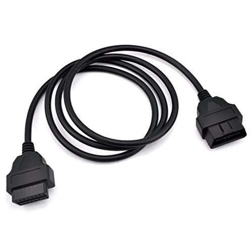 iKKEGOL 5ft 150cm 1.5M OBD-II OBD2 16 Pin Auto Car Male to Female Extension Cable Diagnostic Extender Cord Adapter (Pack of 2) - size: OBD (Pack of 2)