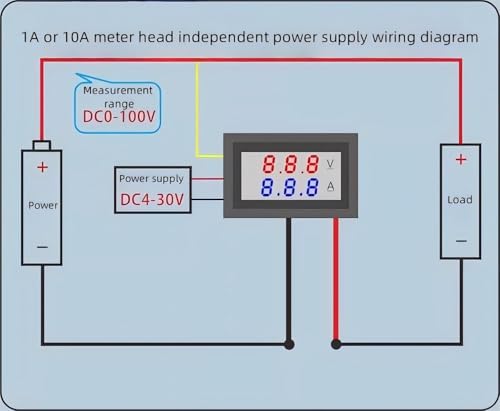 3Pcs LED Digital Ammeter Voltage Meter DC 0-100V 10A 0.28"